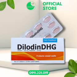 DILODIN (Thuốc điều trị chứng liên quan đến cơn trĩ cấp và bệnh trĩ mạn) - Hộp/50viên - Dược Hậu Giang